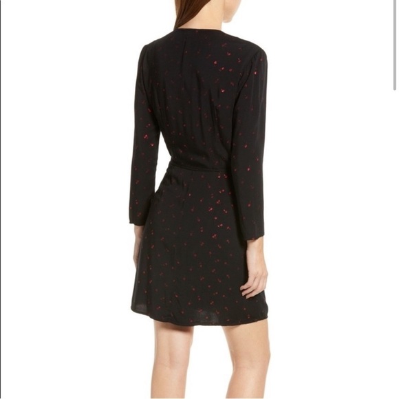 Rails Lola Metallic Cherries Long Sleeve Wrap Dress XS - Picture 3 of 9